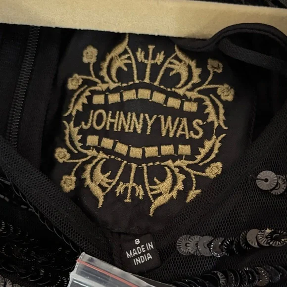 NWT Johnny Was Black Sequin Midi Dress - Picture 10 of 14